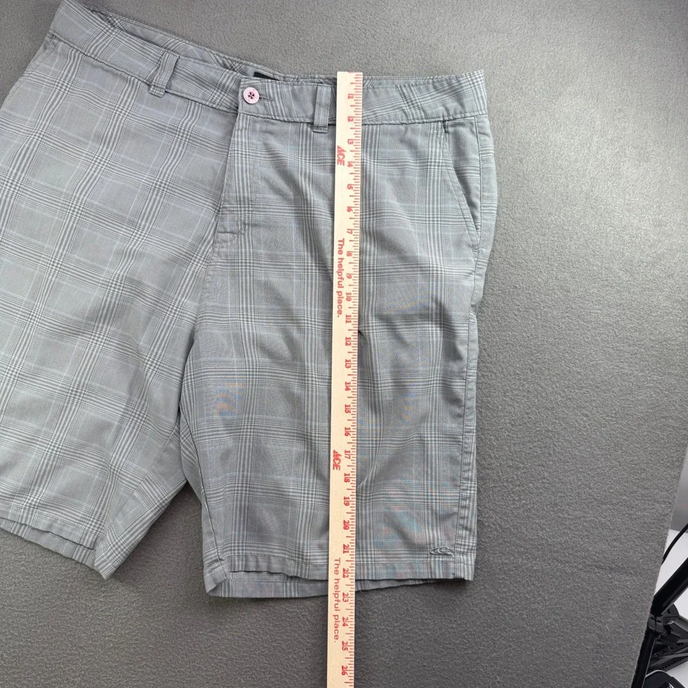 O'Neill Shorts Mens 40 Grey Plaid Flat Front Casual Summer‎ Surf Outdoor Bottoms